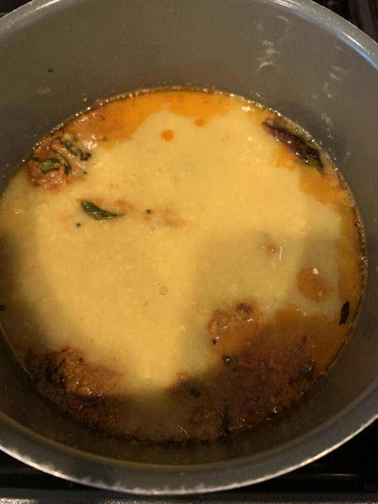 pour in the mashed dal