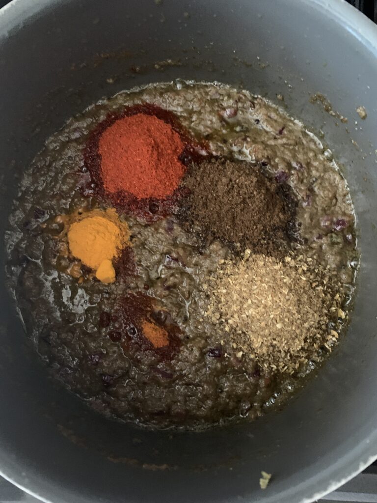 Add dry spices