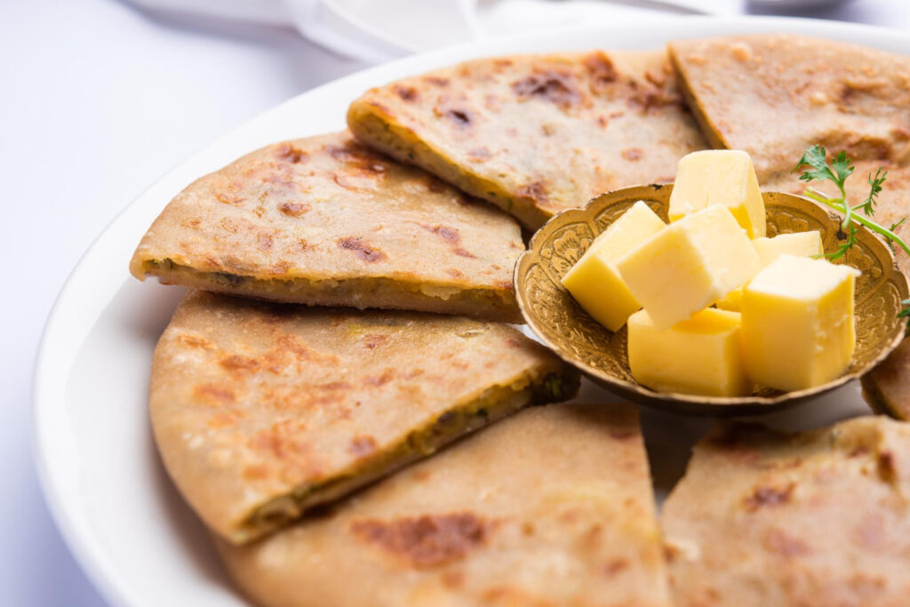 Aloo Paratha with butter